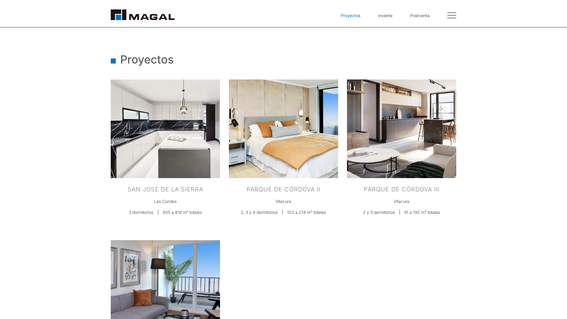 Desarrollo front-end empresa inmobiliaria en Chile – Proyecto Magal desarrollado en WordPress